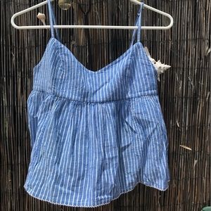 Open back stripped tank top